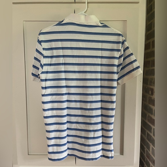 Men’s Ralph Lauren Blue and White Polo Shirt with Stripes, Small - Picture 2 of 5